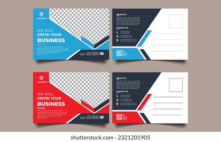 Corporate postcard design template. Corporate Business Postcard Template Design