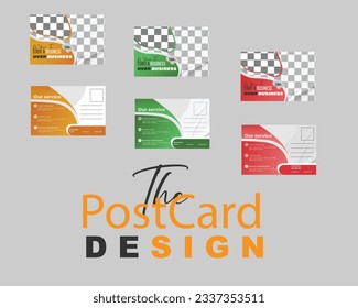 Corporate postcard design template. Corporate Business Postcard Template Design, Business Postcard Layout, Colorful corporate postcard template vector, set template design for social media and web 