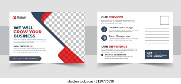 Corporate postcard design template. Modern postcard design. stylish corporate postcard. Corporate Professional Business Postcard Design, Event Card Design, Direct Mail EDDM Template