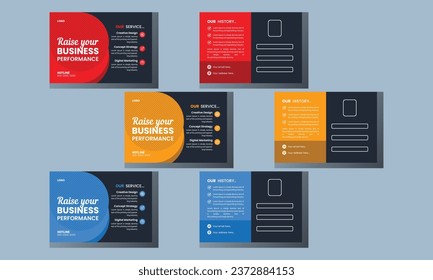 corporate postcard design template premium vector