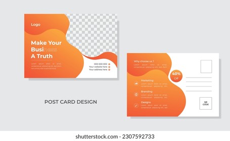 Plantilla de diseño de postal corporativa . ilustración vectorial. Imprimir diseño de postales para negocios.