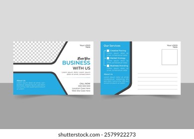 Corporate Postcard Simple and Clean Modern Minimal Postcard Design Layout