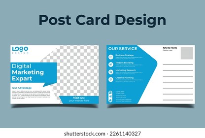 Corporate postcard template design. Print Ready Corporate Professional Business Postcard Design, Event Card Design, Direct Mail EDDM Template, Invitation Design