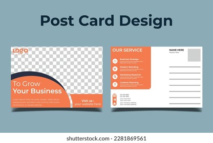 Corporate postcard template design. Print Ready Corporate Professional Business Postcard Design, Event Card Design, Direct Mail EDDM Template, Invitation Design