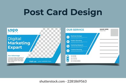 Corporate postcard template design. Print Ready Corporate Professional Business Postcard Design, Event Card Design, Direct Mail EDDM Template, Invitation Design