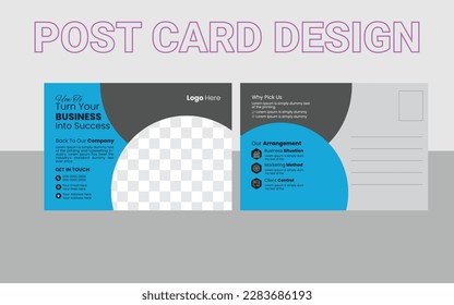 Corporate postcard template design. Print Ready Corporate Professional Business Postcard Design, Event Card Design, Direct Mail EDDM Template, Invitation Design, Colorful corporate postcard template