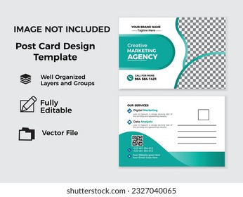 Corporate postcard template design. Print Ready Corporate Professional Business Postcard nt Card Design, Template, Invitation Design