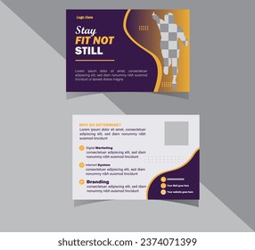 Corporate postcard template design. Print Ready Corporate Professional Business Postcard Design, Event Card Design, 