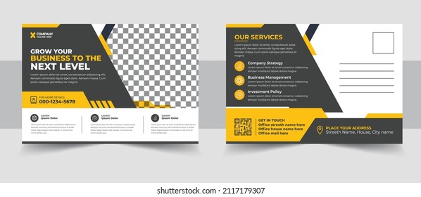 Corporate postcard template design. Corporate Professional Business Postcard Design, Event Card Design, Direct Mail EDDM Template, Invitation Design
