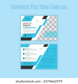 Corporate postcard template design. Professional Corporate business post card template design, Print Ready Corporate Professional Business Postcard Design, Event Card Design.