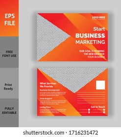 Corporate postcard template, print ready invitation card vector eps, Post card print ready vector eps
