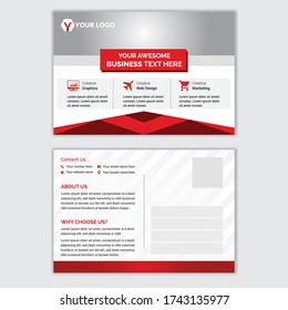 Corporate Postcard Template Print Ready In 6x4 Size, Double Sided Postcard Design Vector Eps10