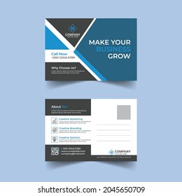 Corporate Postcard Template, Vector Illustration Design