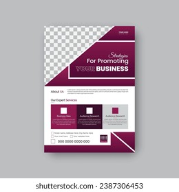 Corporate poster design or flyer template in geometric shape.