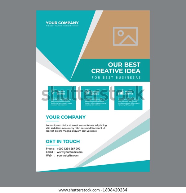 Corporate poster flyer brochure cover\
design one page layout vector design template in A4\
size