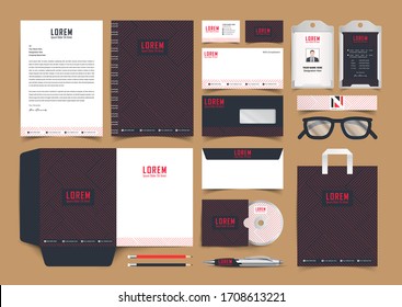 Corporate Premium Identity Branding Design. Stationery Mockup Vector Megapack Set. Template For Business Or Finance Company. Folder And A4 Letter, Visiting Card And Envelope.