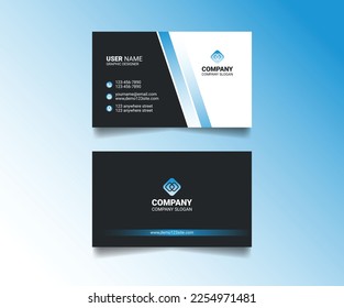 Corporate premium modern blue gradient business card template