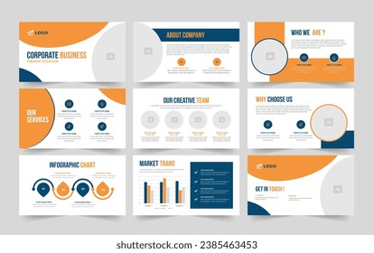 Corporate presentation backgrounds template business presentation set design