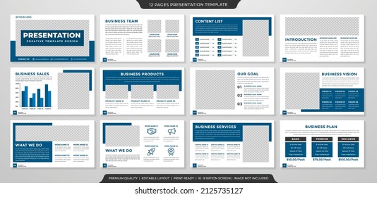 corporate presentation editable layout design with minimalist and clean style use for business brochure, company profile, infographic, and annual report