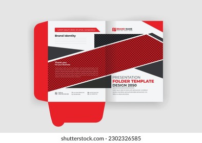 Corporate presentation folder design template and modern layout