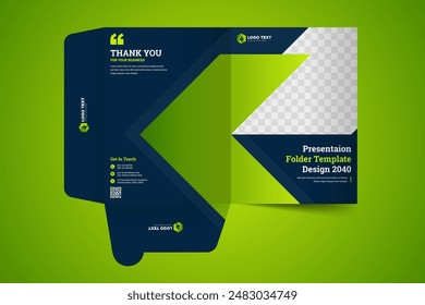 Corporate presentation folder design template layout for files