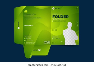 Corporate presentation folder design template layout for files