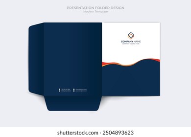 Corporate presentation folder template. Corporate business folder files design template