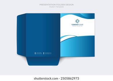 Corporate presentation folder template. Corporate business folder files design template
