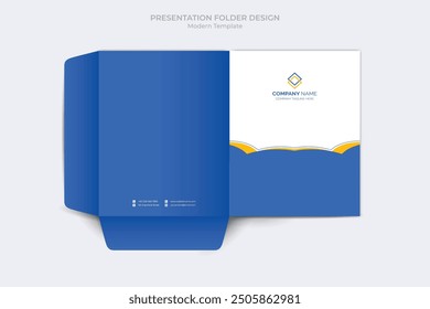 Corporate presentation folder template. Corporate business folder files design template