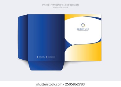 Corporate presentation folder template. Corporate business folder files design template