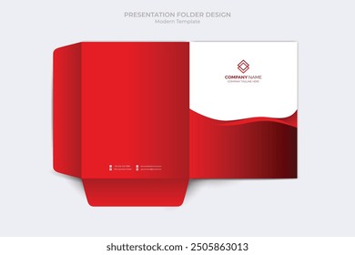 Plantilla de carpeta de presentación Corporativa. Plantilla Corporativa de diseño de archivos de carpetas de negocios