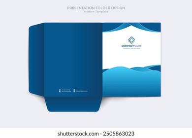 Corporate presentation folder template. Corporate business folder files design template