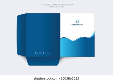 Corporate presentation folder template. Corporate business folder files design template