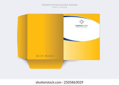 Plantilla de carpeta de presentación Corporativa. Plantilla Corporativa de diseño de archivos de carpetas de negocios