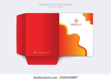 Plantilla de carpeta de presentación Corporativa. Plantilla Corporativa de diseño de archivos de carpetas de negocios