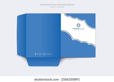 Corporate presentation folder template. Corporate business folder files design template