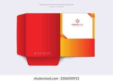 Plantilla de carpeta de presentación Corporativa. Plantilla Corporativa de diseño de archivos de carpetas de negocios