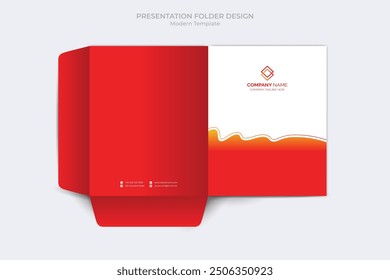 Corporate presentation folder template. Corporate business folder files design template