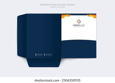 Corporate presentation folder template. Corporate business folder files design template