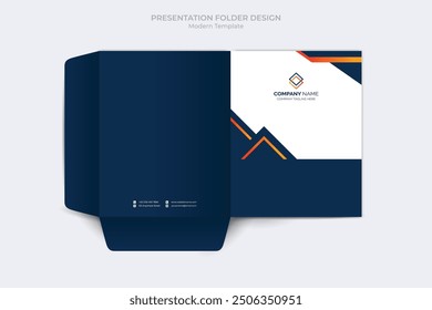 Corporate presentation folder template. Corporate business folder files design template