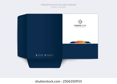 Corporate presentation folder template. Corporate business folder files design template