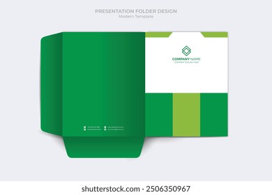 Corporate presentation folder template. Corporate business folder files design template