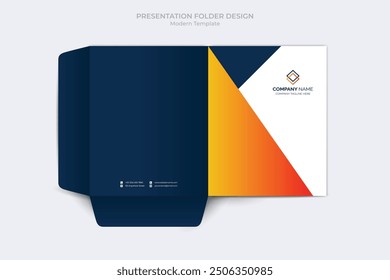 Plantilla de carpeta de presentación Corporativa. Plantilla Corporativa de diseño de archivos de carpetas de negocios