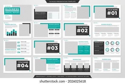 corporate presentation layout template with minimalist and clean style use for business annual report and publication