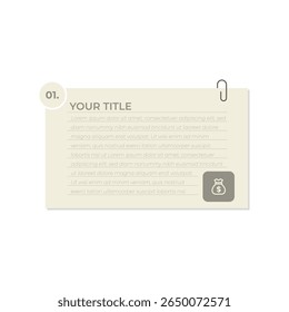 Corporate Presentation Slide Template with Financial Icon and Placeholder Text