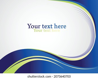 Plantilla de presentación corporativa con espacio de texto gris y formas onduladas abstractas azules. Diseño de fondo abstracto vectorial.