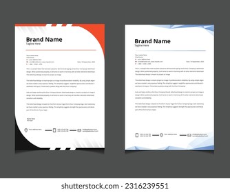 corporate and professional A4 letterhead design with luxury template