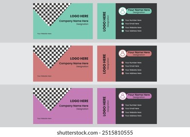 Corporate Professional Business Card Design With Multiple Color Variation