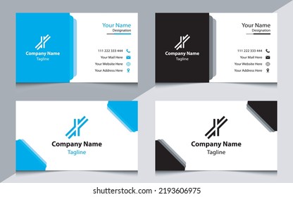 Corporate Professional Business Card Template. With 2 Color Variations. Minimal and Creative Design Template.