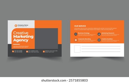 Corporate Professional Business Postcard Design Template.Corporate Postcard Design vector template for Opening invitation.Event Card Design, EDDM Postcard Template, Invitation Design